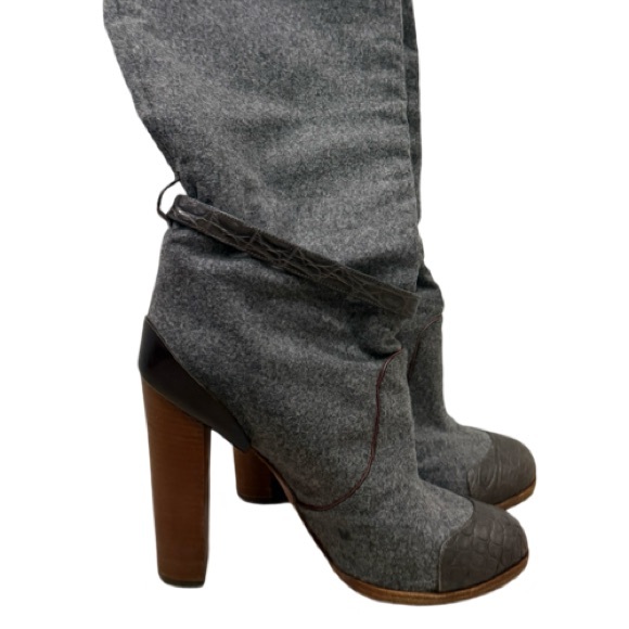 Vionette felt boots with leather detail - Picture 4 of 4